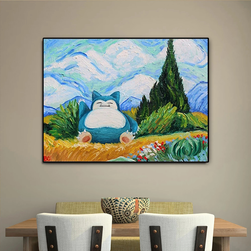 Coffee X - Pokemon Snorlax Van Gogh Wall Art