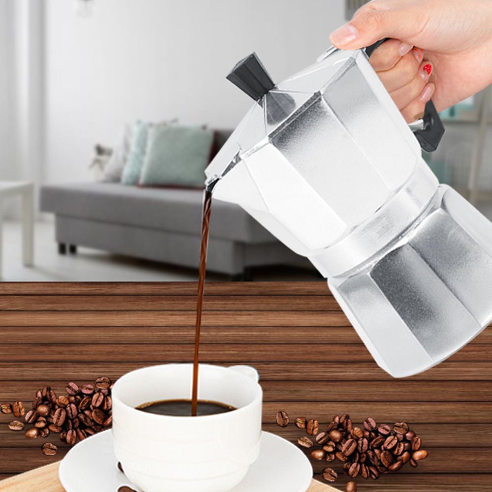 Coffee Equipment For Cafe - Koffiezetapparaat van aluminium, Moka Pot, 2-kops