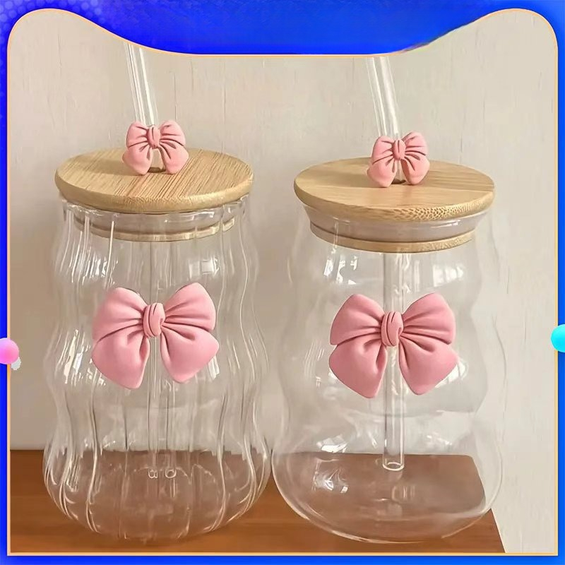 Bean Hopper Lid - 500ml glazen tumbler met rietje, mason