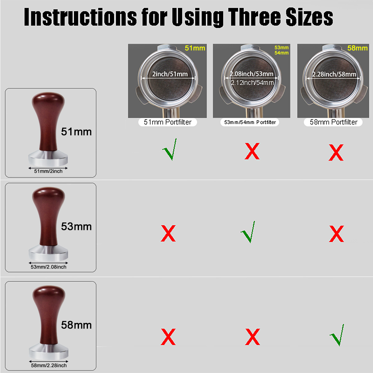 51mm 53mm 58mm Espresso Tamper - Espresso Tamper Set recensie en prijs