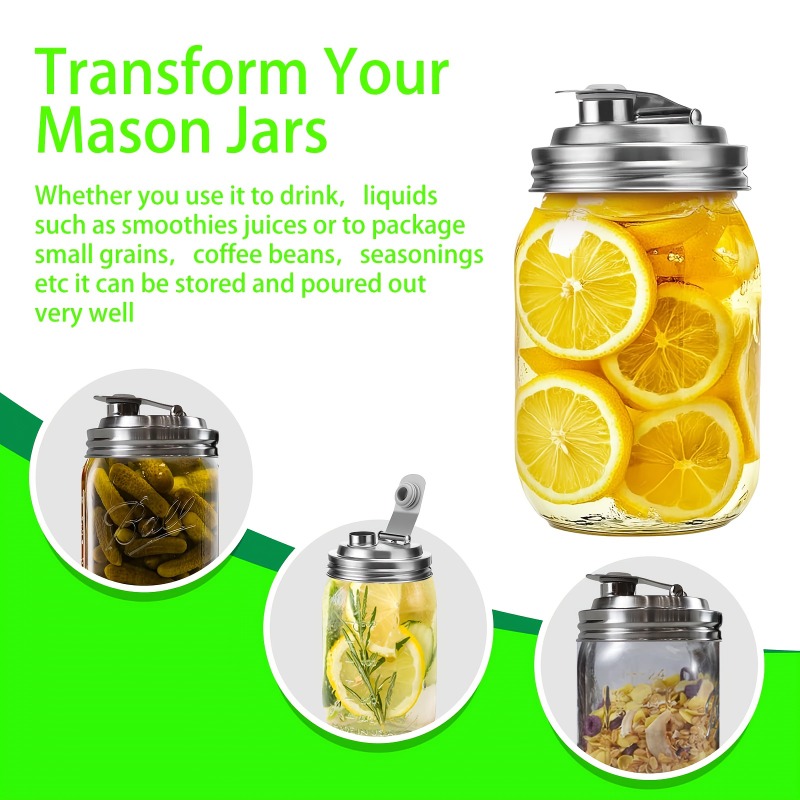 1/2 Pak Mason Jar RVS giettuit - Bean Hopper Lid recensie en prijs